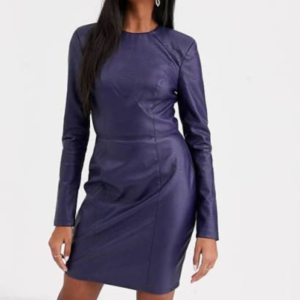 ASOS DESIGN leather look dress - Size 10